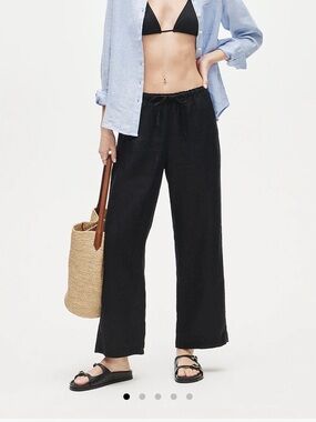 J Crew Soleil Linen Pants black